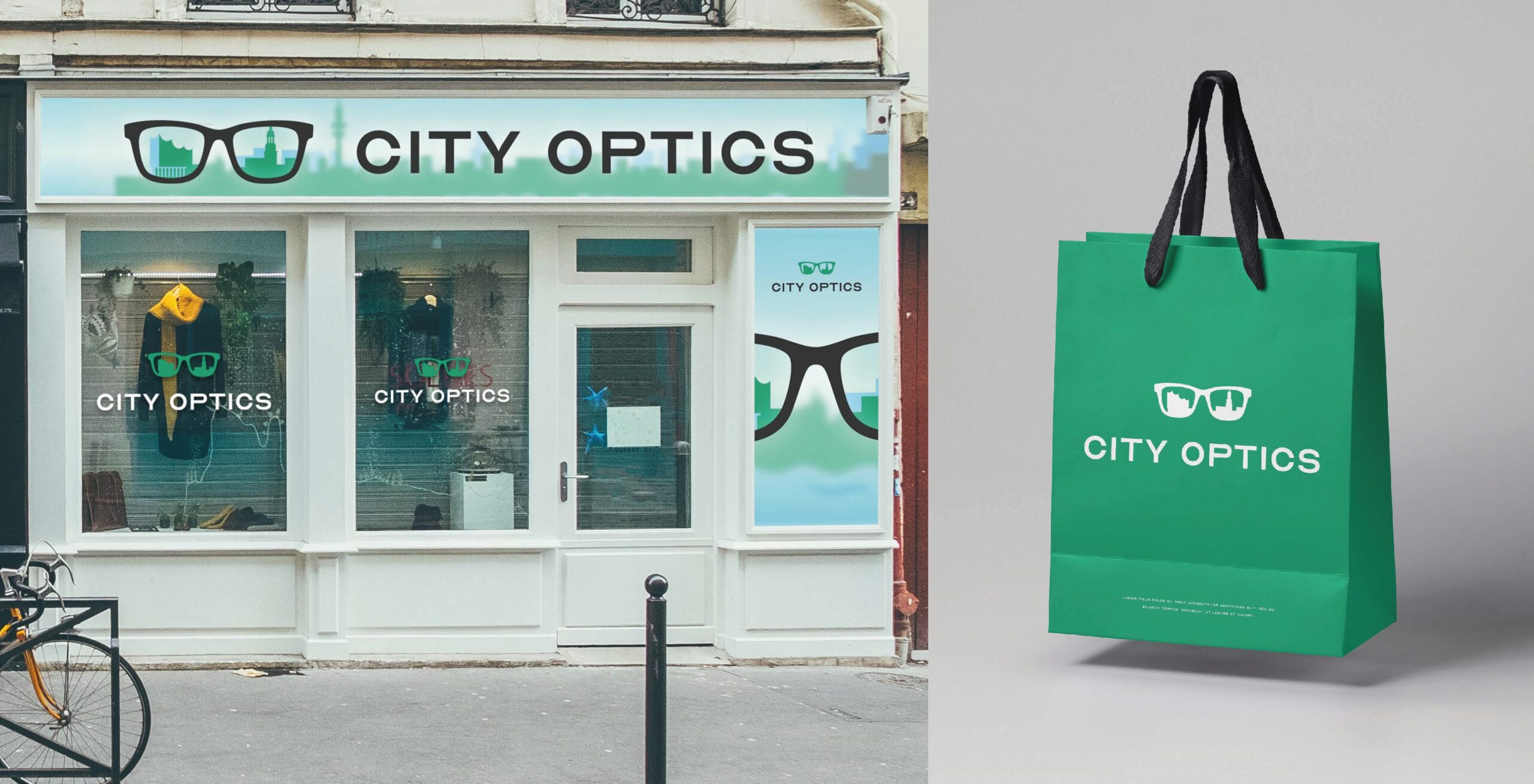 City Optics - Logo Variante 1 - Corporate Design, Laden, Shop, Merchandise, Einkaufstasche, Mockup City Optics - Logo Variante 1 - Corporate Design, Laden, Shop, Merchandise, Einkaufstasche, Mockup