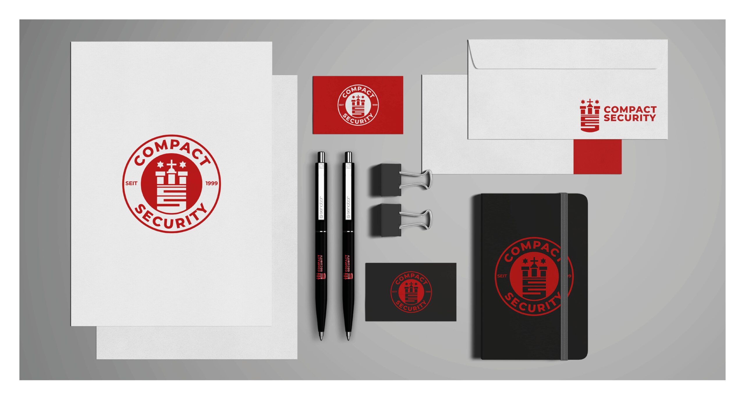 Compact Security - Logo Variante 2 - Corporate Design, Stationery, Mockup Compact Security - Logo Variante 2 - Corporate Design, Stationery, Mockup