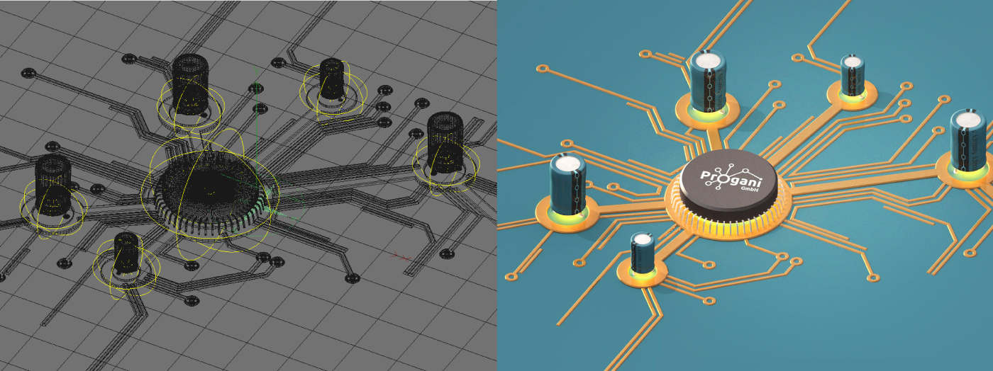 Progani - Corporate Identity - grafische Elemtente - 3D Visualisierung Progani - Corporate Identity - grafische Elemtente - 3D Visualisierung