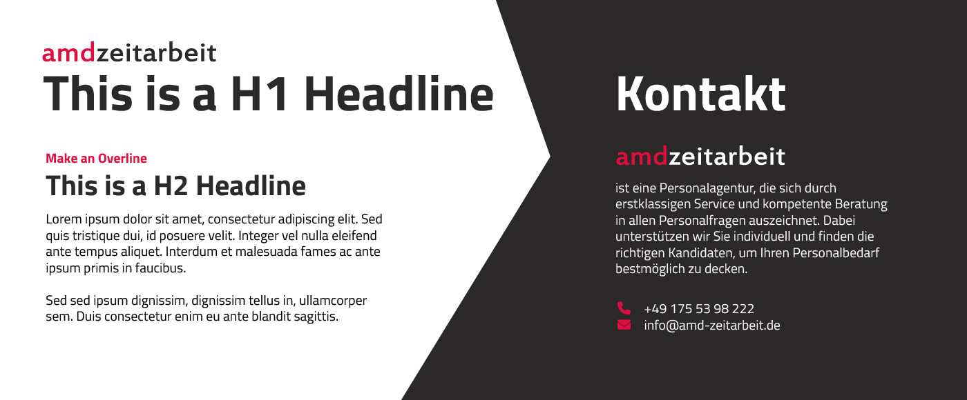 amd Zeitarbeit - Corporate Identity - Typografie, Schriftarten, Schriftgrößen und Farben amd Zeitarbeit - Corporate Identity - Typografie, Schriftarten, Schriftgrößen und Farben