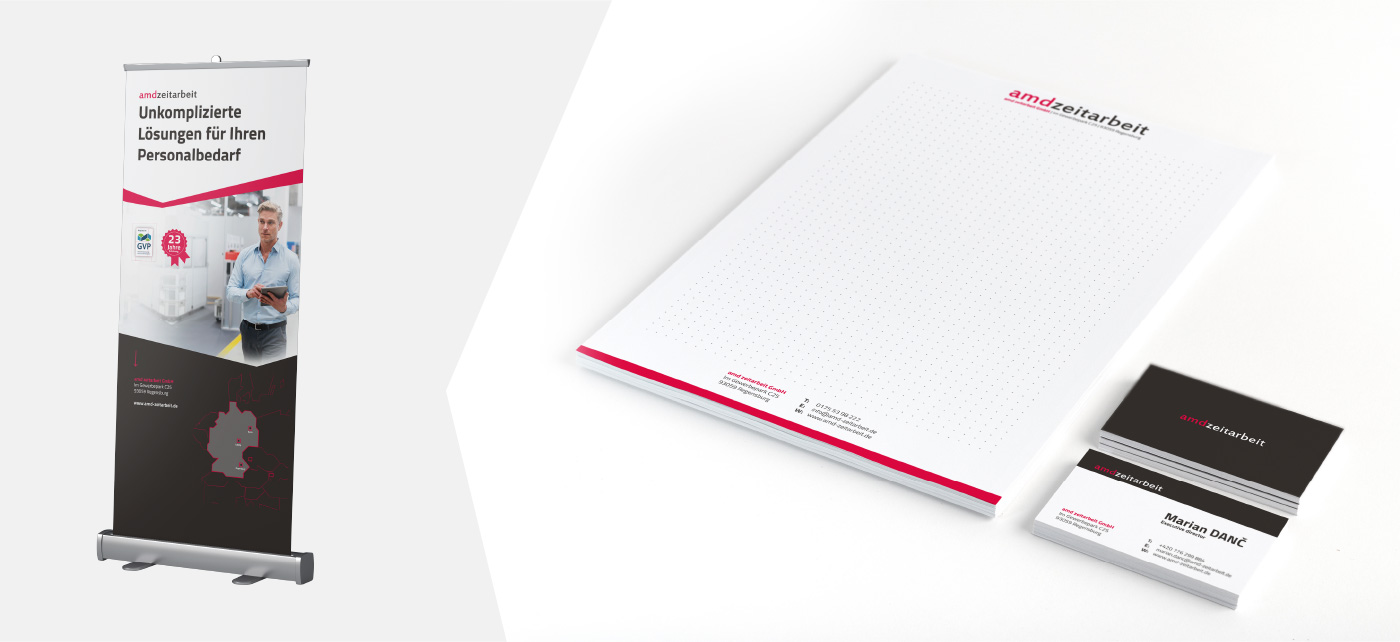 amd Zeitarbeit - Coprorate Design - Stationery, Roll Up, Briefpapier, Visitenkarten amd Zeitarbeit - Coprorate Design - Stationery, Roll Up, Briefpapier, Visitenkarten